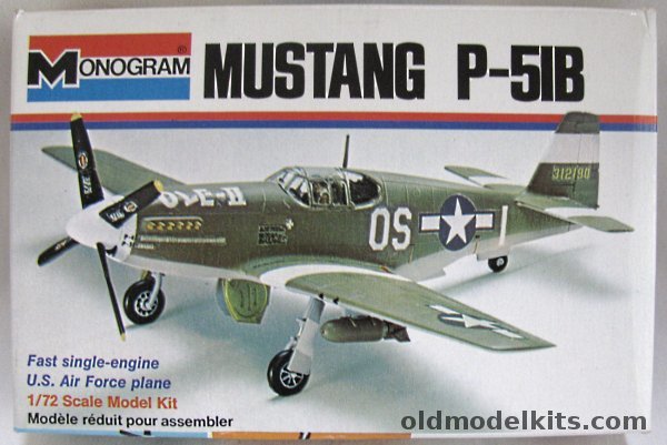 Monogram 1/72 North American P-51B Mustang ' OLE-II' - 'White Box' Issue, 6788 plastic model kit